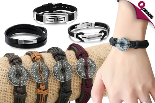 From QR29, Wrap Up Your Wrists with Men’s Bracelets - Choose from 5 Sleek Styles! (Up to QR138 Value)